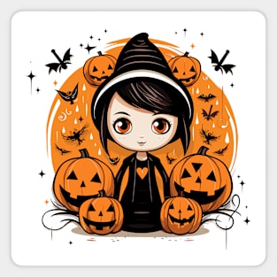 The cute little Halloween witch Magnet